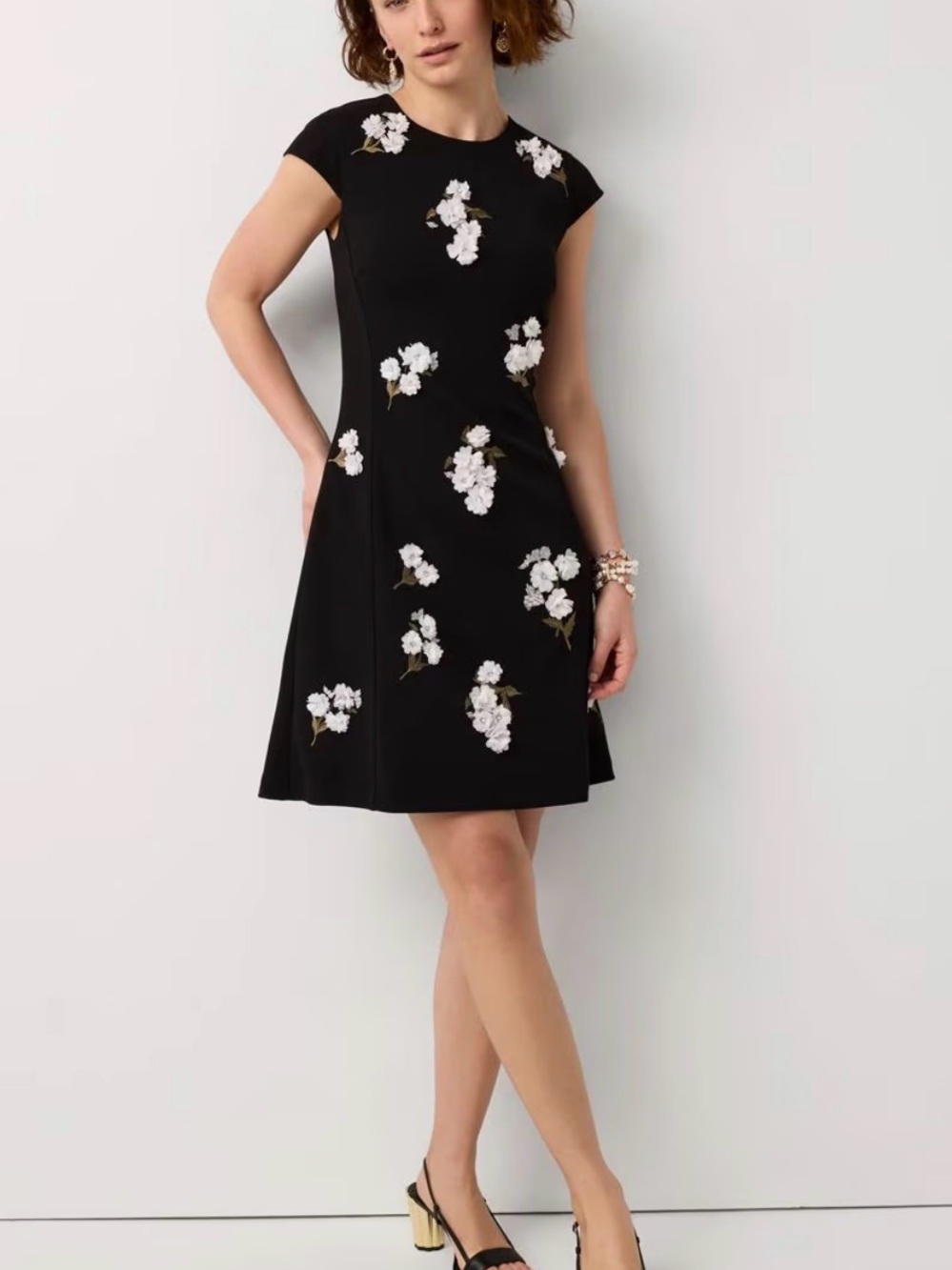 WHBM Floral Applique Mini Dress SIZE 4